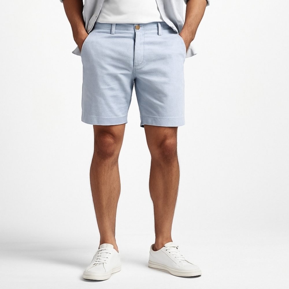 OLD NAVY Men’s 10" Inseam Size 36 Chino Shorts Slim Fit  Blue Micro-Stripes‎